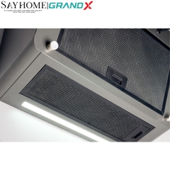 Máy hút mùi GrandX GX H70S86G/ GX H90S86G kính vát, áp tường, màu xám - Hàng chính hãng