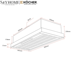Máy hút mùi Kocher K6370S âm tủ, điều khiển cảm ứng - Hàng chính hãng