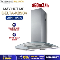 Máy hút mùi MALLOCA DELTA-K890V kính cong RANGE HOOD - Hàng chính hãng