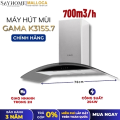 Máy hút mùi MALLOCA GAMA K3155.7 kính cong áp tường - Hàng chính hãng