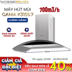 Máy hút mùi MALLOCA GAMA K3155.7 kính cong áp tường - Hàng chính hãng