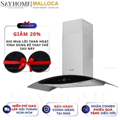 Máy hút mùi MALLOCA MC 9018HS kính cong áp tường - Hàng chính hãng MALLOCA