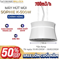 Máy hút mùi Malloca SOPHIE K-500W treo độc lập - Hàng chính hãng Malloca