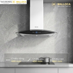 Máy hút mùi MALLOCA MC 7018HS kính cong RANGE HOOD tại Thành phố Hồ Chí Minh