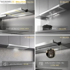 Máy hút mùi MALLOCA MH 90SMC ECO âm tủ ray kéo tại Thành phố Hồ Chí Minh