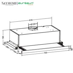 Máy hút mùi âm tủ ray kéo EUROSUN EH-60AF68B/EH-70AF68B tại thành phố Hồ Chí Minh