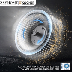 Máy hút mùi Kocher TURBO SMART 3D X3D-350D AUTO CLEAN - BH 3 năm