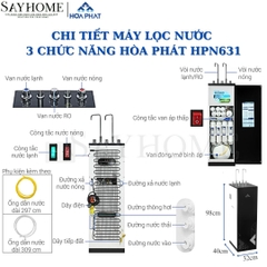 Máy lọc nước Hoà Phát HPN631 RO 11 lõi nóng-lạnh-nguội - Hàng chính hãng Hoà Phát