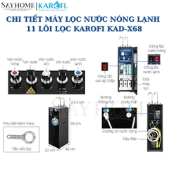 Máy lọc nước Karofi KAD-X68 nóng lạnh 11 lõi lọc