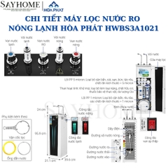 Máy lọc nước Hòa Phát HWBS3A1021 tủ đứng với 10 lõi lọc RO - Bảo hành chính hãng 36 tháng