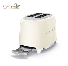 Máy nướng bánh mì SMEG TSF01CREU 2 lát màu kem — khay hứng vụn bánh tháo rời