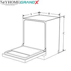 Máy rửa bát GrandX SMI8GX82 16 bộ đồ ăn Châu Âu - Bảo hành chính hãng