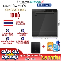 Máy rửa bát GrandX SMS6GX10G 10 bộ đồ ăn Châu Âu tại Thành phố Hồ Chí Minh