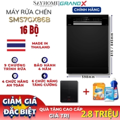 Máy rửa bát GrandX SMS7GX86B 16 bộ đồ ăn Châu Âu tại Thành phố Hồ Chí Minh