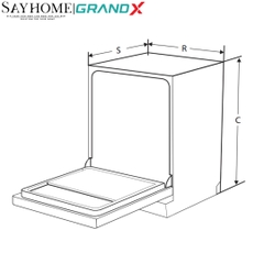 Máy rửa bát GrandX SMS7GX86G 16 bộ đồ ăn Châu Âu - Bảo hành chính hãng