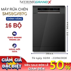Máy rửa bát GrandX SMS8GX87G 16 bộ đồ ăn Châu Âu - Bảo hành chính hãng