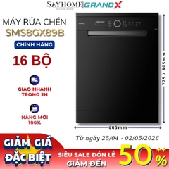 Máy rửa bát GrandX SMS8GX89B 16 bộ đồ ăn Châu Âu - Bảo hành chính hãng