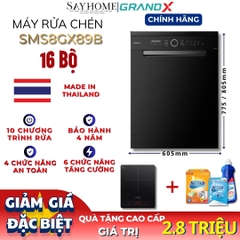 Máy rửa bát GrandX SMS8GX89B 16 bộ đồ ăn Châu Âu tại Thành phố Hồ Chí Minh