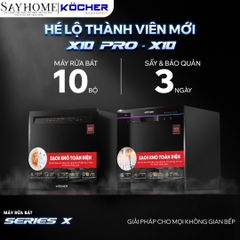 Máy rửa bát Kocher X10 10 bộ đồ ăn Châu Âu - Bảo hành 3 năm