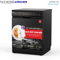 Máy rửa bát Kocher X15B PRO 17 bộ đồ ăn Châu Âu - Bảo hành 3 năm