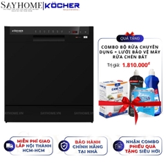 Máy rửa bát Kocher KDEU 8838BL 8 bộ đồ ăn Châu Âu - Bảo hành 3 năm