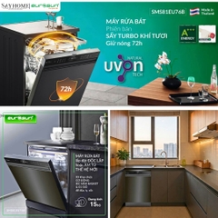 Máy rửa bát độc lập EUROSUN SMS81EU76B 15 bộ đồ ăn tại thành phố Hồ Chí Minh