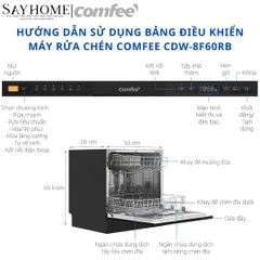 Máy rửa chén COMFEE màu xám đen CDW-8F60RB 10 bộ đồ ăn Châu Âu tại thành phố Hồ Chí Minh