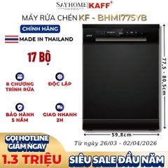Máy rửa chén bát KAFF KF-BHMI775YB độc lập 17 bộ đồ ăn Châu Âu - Hàng chính hãng