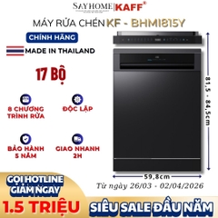 Máy rửa chén bát KAFF KF-BHMI815Y độc lập 17 bộ đồ ăn Châu Âu - Bảo hành chính hãng