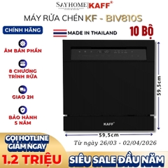 Máy rửa chén bát KAFF KF-BIV810S âm bán phần 10 bộ đồ ăn Châu Âu - Bảo hành chính hãng