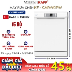 Máy rửa chén bát KAFF KF-CARYA1FW độc lập 16 bộ đồ ăn Châu Âu - Hàng chính hãng KAFF