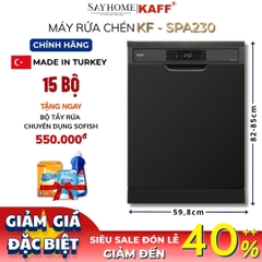 Máy rửa chén KAFF KF-SPA230 bán âm 15 bộ đồ ăn Châu Âu tại thành phố Hồ Chí Minh