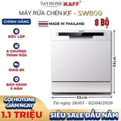 Máy rửa chén bát KAFF KF-SW800 độc lập 8 bộ đồ ăn Châu Âu - Bảo hành chính hãng 5 năm