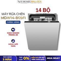 Máy rửa chén MALLOCA MDW14-B09FI  âm tủ 14 bộ chén dĩa - Hàng chính hãng