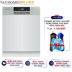 Máy rửa chén MALLOCA MDW14-S08SI âm tủ 14 bộ chén dĩa - Hàng chính hãng
