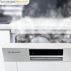 Máy rửa chén MALLOCA MDW14-S08SI âm tủ 14 bộ chén dĩa - Hàng chính hãng