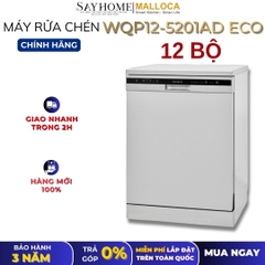 Máy rửa chén MALLOCA WQP12-5201AD ECO đứng độc lập 12 bộ chén dĩa - Hàng chính hãng