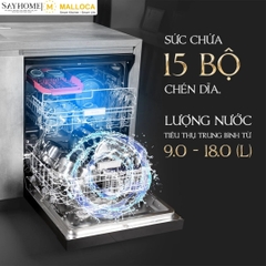 Máy rửa chén MALLOCA MDW15-5035TD đứng độc lập hoăc lắp âm tủ 15 bộ chén dĩa tại Thành phố Hồ Chí Minh