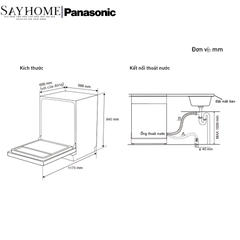 Máy rửa chén PANASONIC NP-6V4MUEVN độc lập 15 bộ chén dĩa tại thành phố Hồ Chí Minh