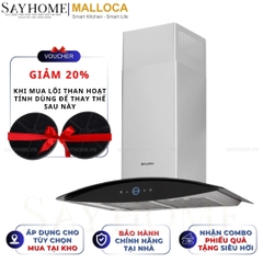 Máy hút mùi MALLOCA MC 7018HS kính cong RANGE HOOD - Hàng chính hãng MALLOCA