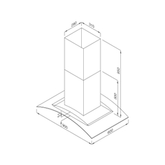 Máy hút mùi kính cong treo độc lập MC 9081 ISLAND NEW - Hàng chính hãng Malloca