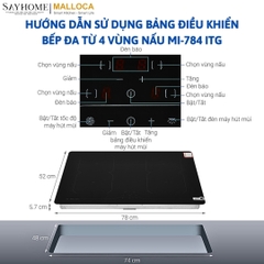 Bếp đa từ MALLOCA MI-784 ITG 4 vùng nấu - Hàng chính hãng