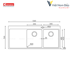 Chậu rửa bát Turkey Sink Miro 1160 - Chính hãng KONOX