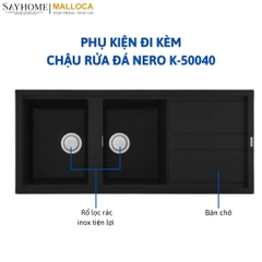 Chậu rửa đá 2 ngăn Malloca NERO K-50040 tại thành phố Hồ Chí Minh