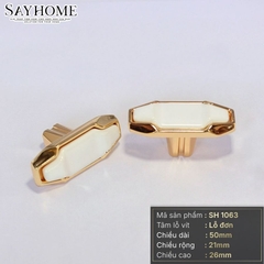 Núm tủ tân cổ điển vintage màu vàng gold gốm sứ SH1063