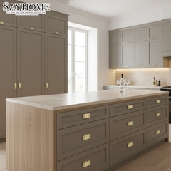 Núm tủ hiện đại màu vàng xước và xanh đen SH1121