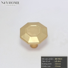 Núm tủ hiện đại màu đen mờ và vàng SH1824