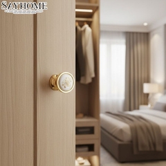 Núm tủ tân cổ điển vintage màu vàng gold mặt sứ trắng hoa văn SH2015