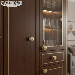 Núm tủ tân cổ điển vintage màu vàng gold SH3088