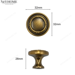 Núm tủ tân cổ điển Vintage màu vàng đồng SH31D13N tại thành phố Hồ Chí Minh